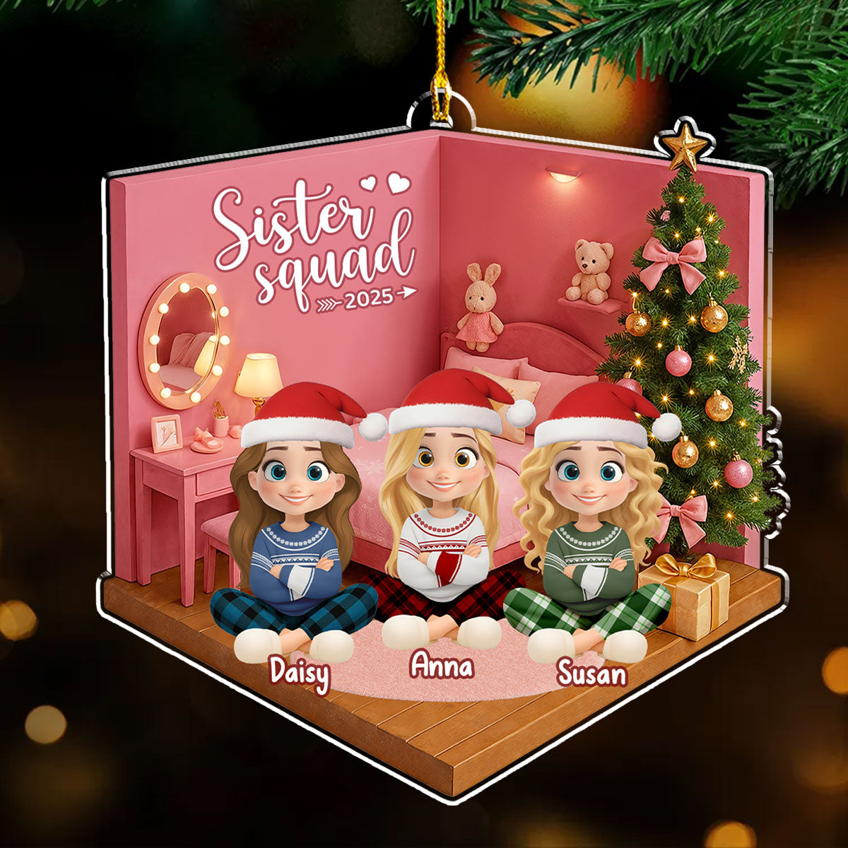 Cozy Dollhouse Nights - Personalized Custom Acrylic Ornament