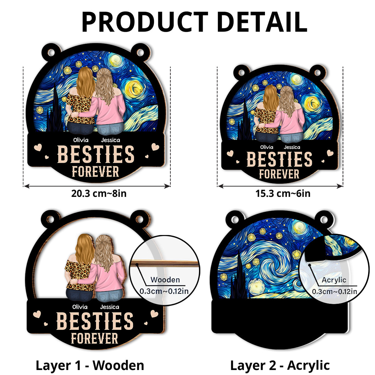 Besties Forever - Personalized Custom Suncatcher