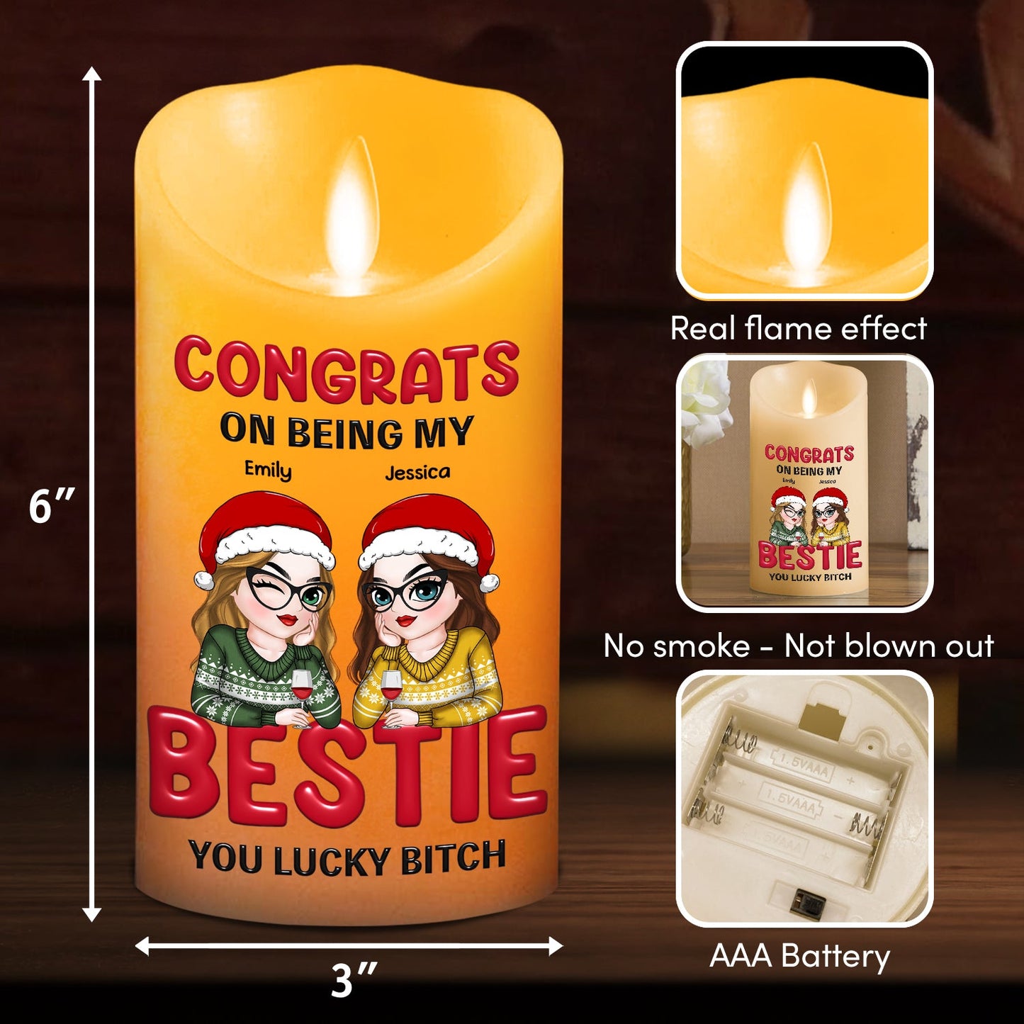 You Lucky Bitch - Personalized Custom LED Candle