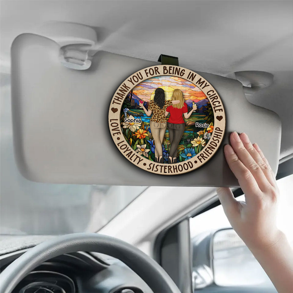 Thank You For Being In My Circle - Personalized Custom Car Visor Clip