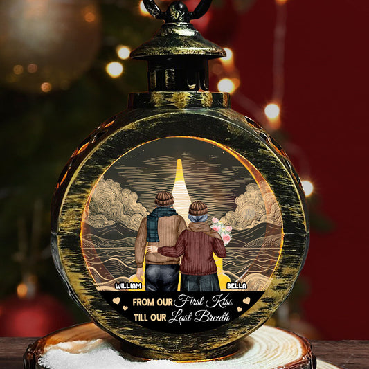 From Our First Kiss Till Our Last Breath - Personalized Custom Christmas Lantern
