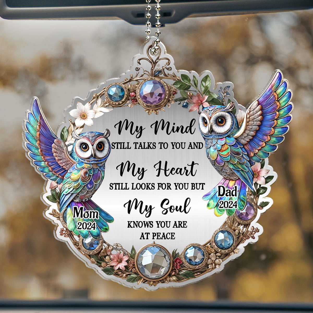 Owl My Mind My Heart My Soul - Personalized Custom Car Ornament