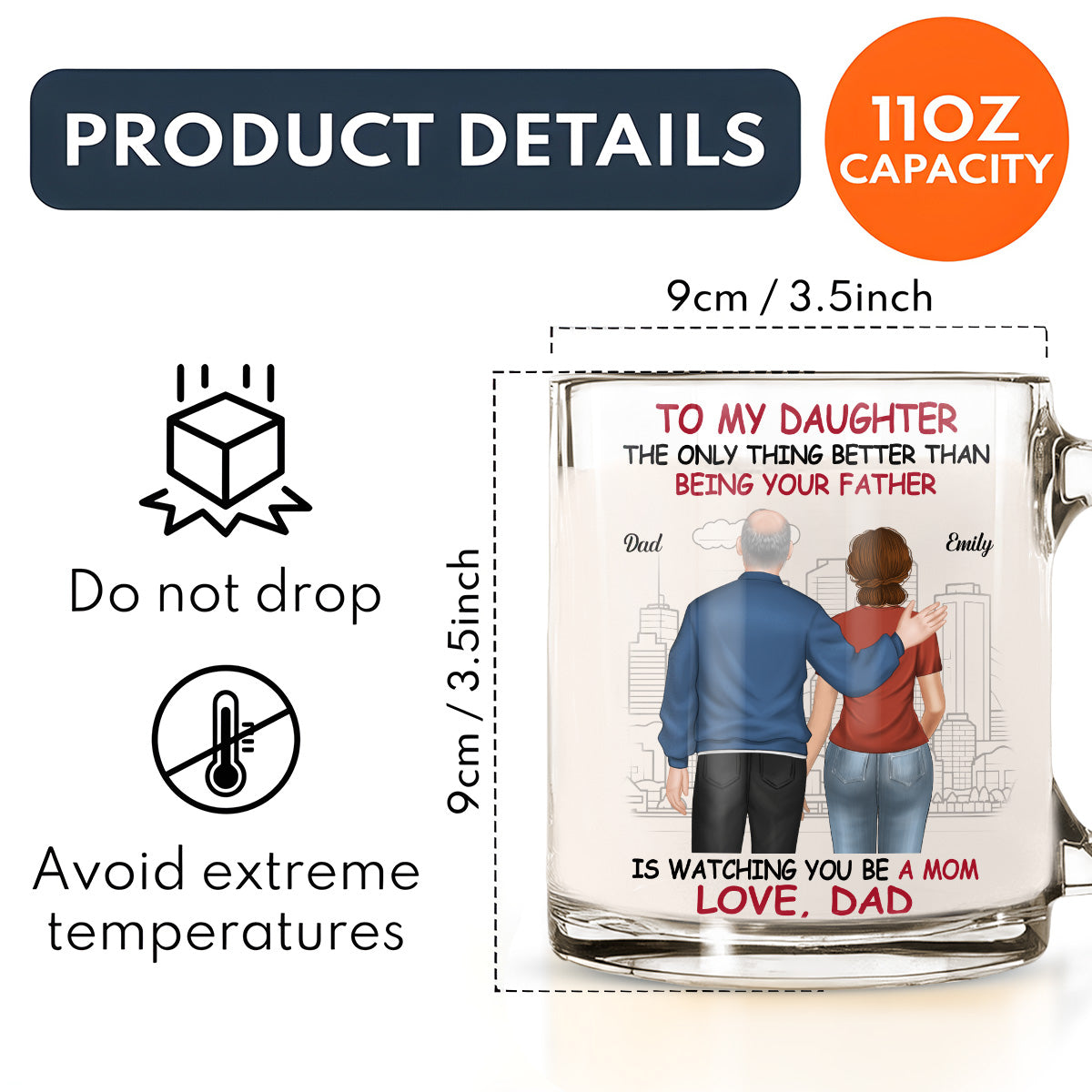 We Are Proud Of You Daughter - Personalized Custom Glass Mug