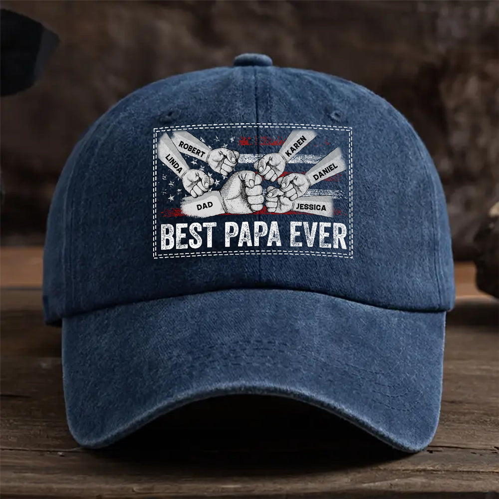 His Strength Begins With Love - Personalized Custom Vintage Washed Denim Cap