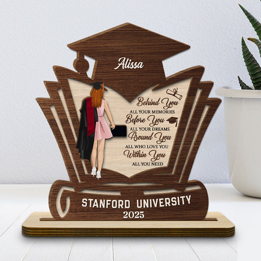 Before You All Your Dreams - Personalized Custom 2-Layer Wood Plaque With Flat Base