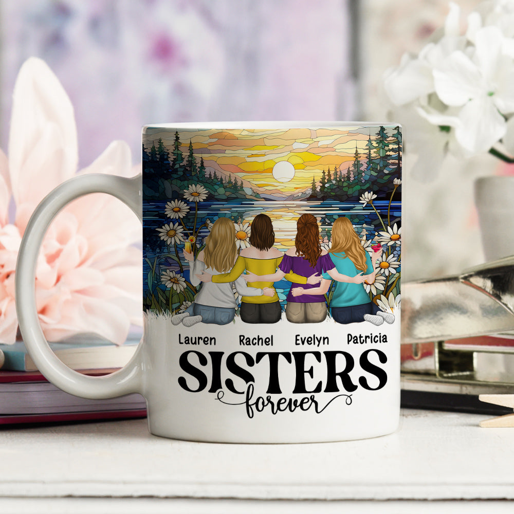 Sisters Forever - Personalized Custom Coffee Mug