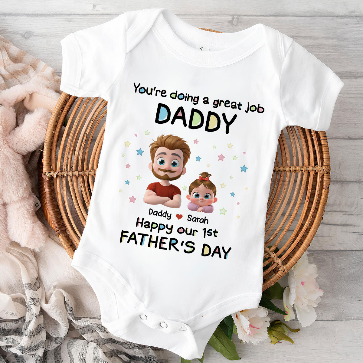 Daddy And Baby - Personalized Custom Baby Onesie