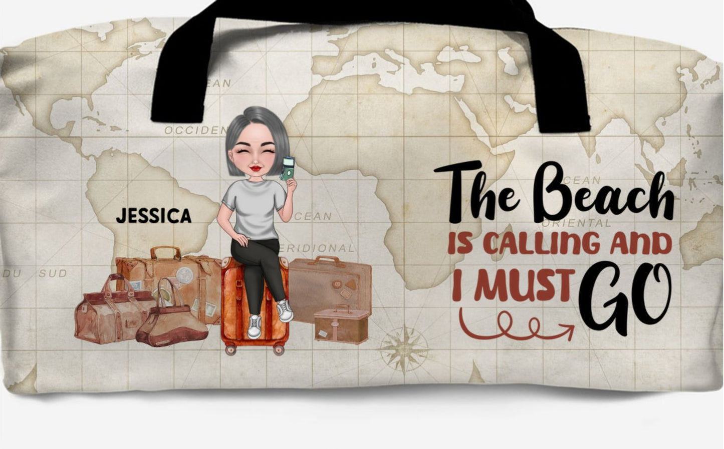 Travel Is My Therapy - Personalized Custom Duffle Bag