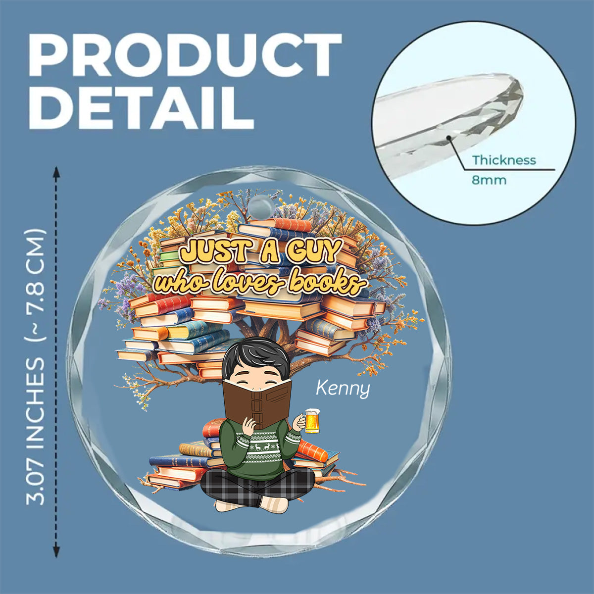 Just A Girl Who Loves Books - Personalized Custom Glass Ornament