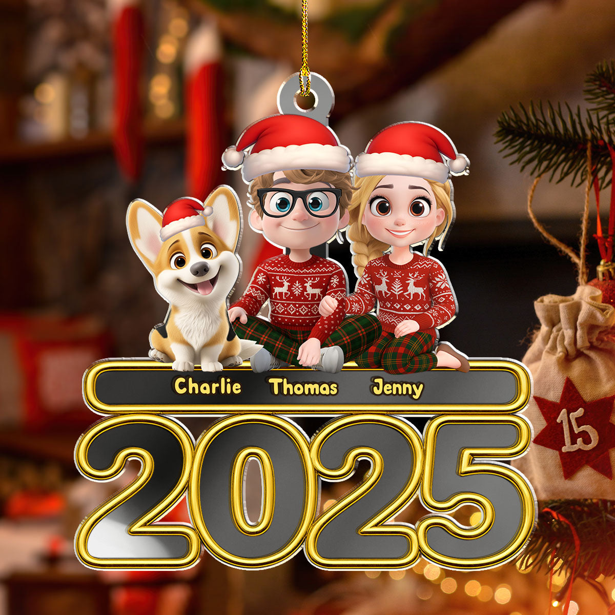 We And Our Dog - Personalized Custom Mirrored Acrylic Ornament