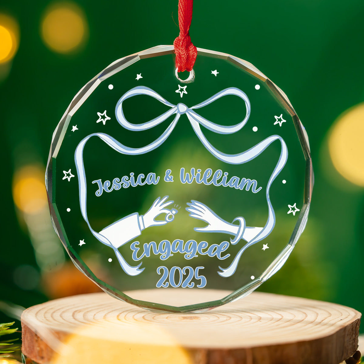 Our Engagement 2025 - Personalized Custom Glass Ornament