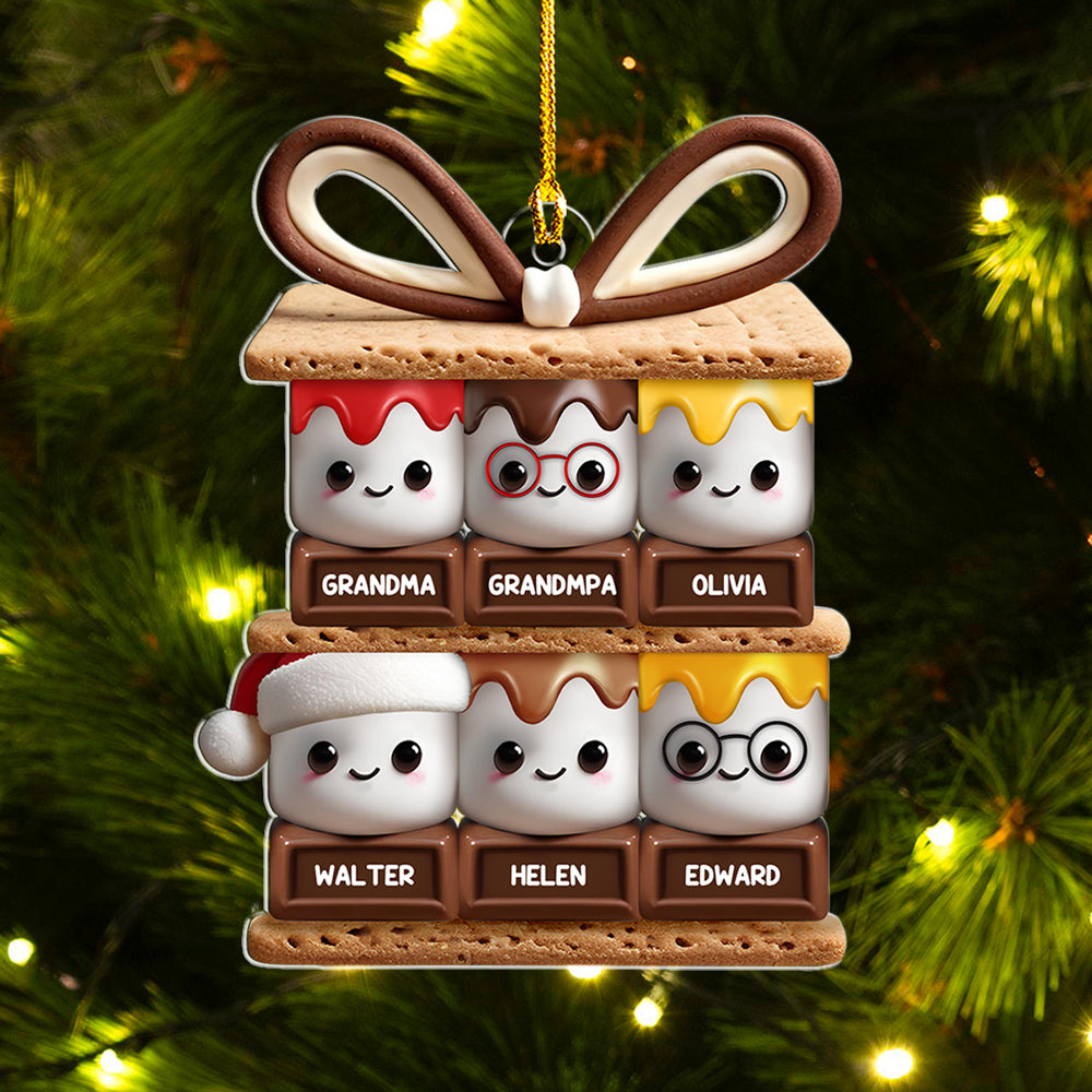 Happy Smores Version 2 - Personalized Custom Acrylic Ornament - Gifts For Family, Friends, Coworkers
