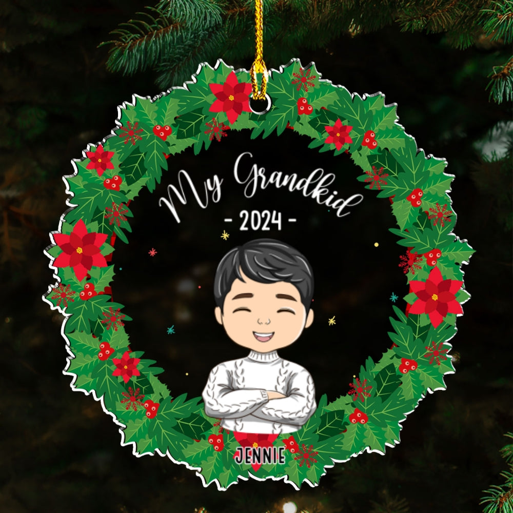 Christmas With My Grandkids - Personalized Custom Acrylic Ornament