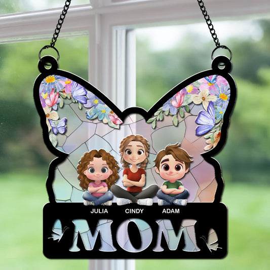 Grandma Mom You Are The Reason Behind My Smile - Personalized Custom Suncatcher