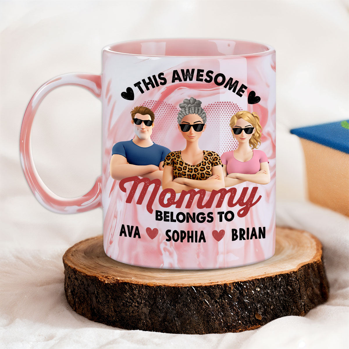 This Awesome Women Belongs To Us - Personalized Custom Pink Marble Mug