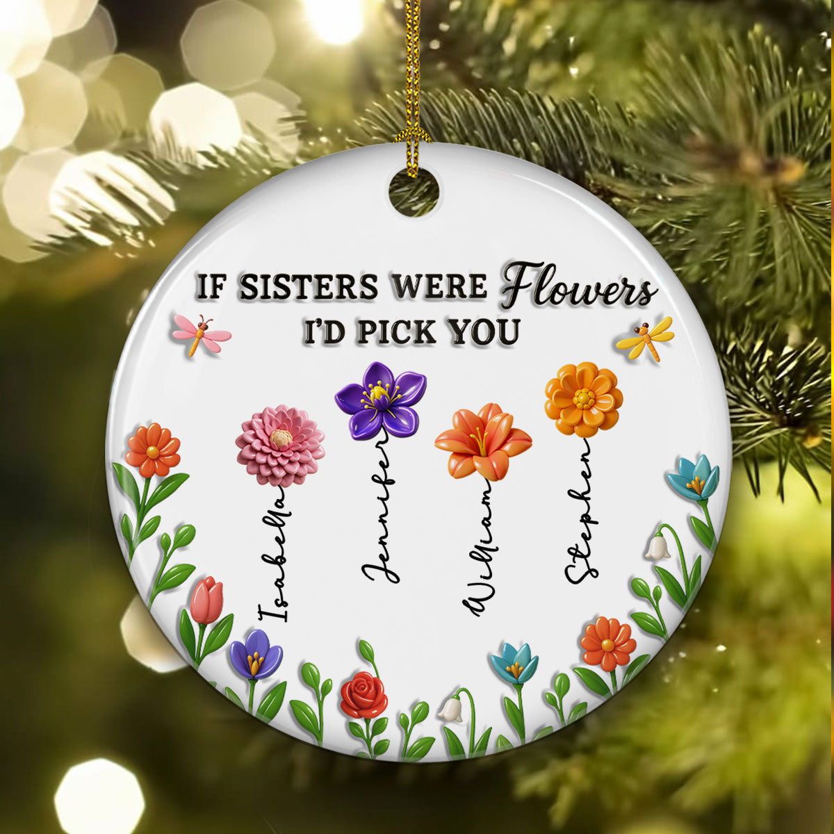 We Bloom Better Together Always - Personalized Custom 3D Inflated Effect Ceramic Ornament