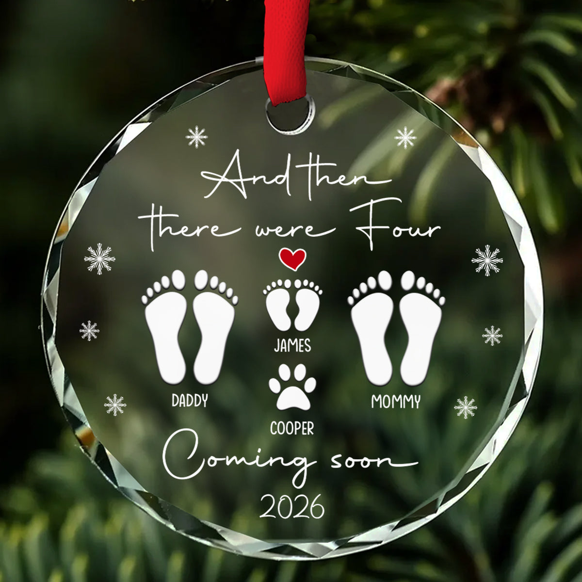 A Little One On Way - Personalized Custom Glass Ornament