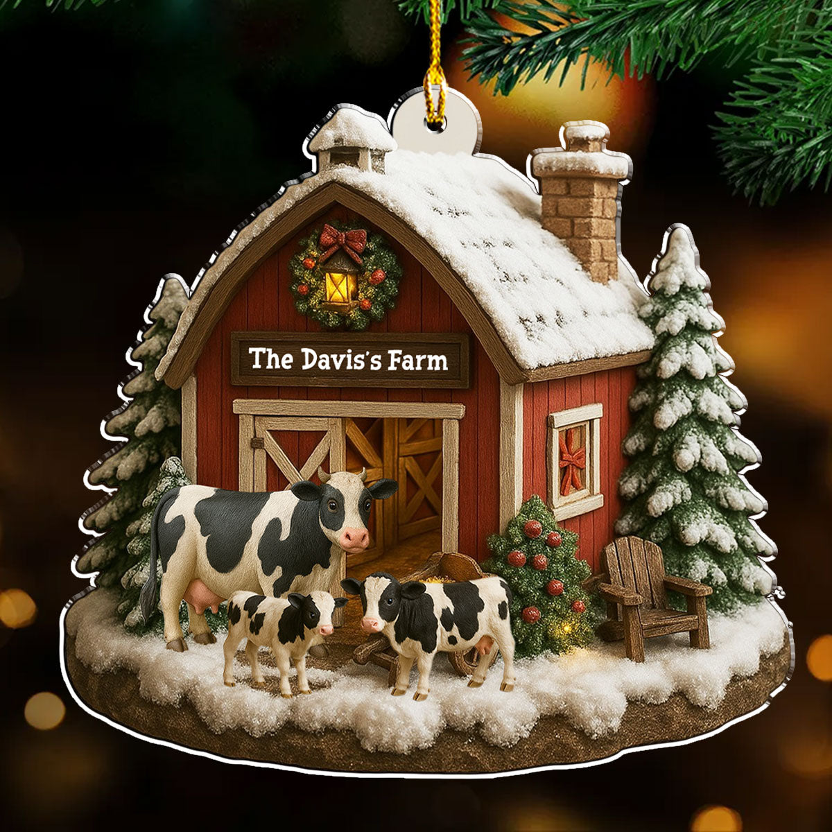 Welcome To Our Cozy Farm - Personalized Custom Acrylic Ornament