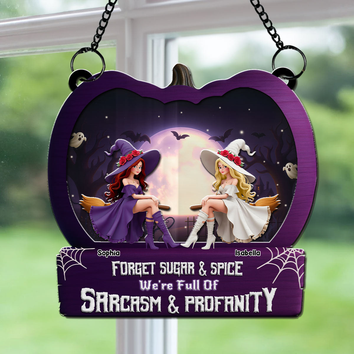 Witch Bestie Forever - Personalized Custom Suncatcher