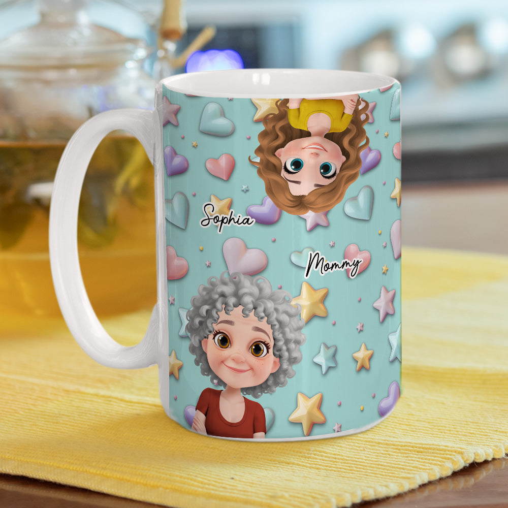 Cute Mommy And Children - Personalized Custom 3D Effect Mug