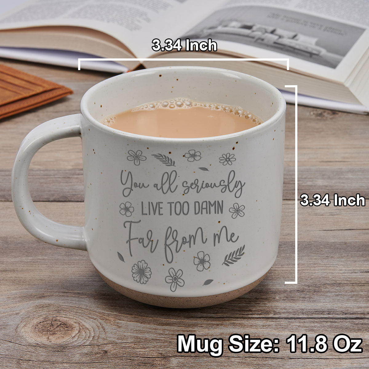 Wish You Were Here Now - Personalized Custom Engraved Pottery Mug