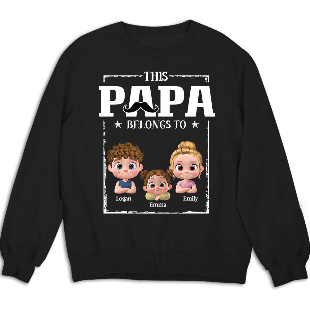 This Papa Belongs To - Personalized Custom Shirt
