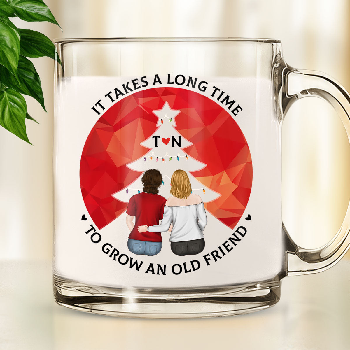 Friendship Grows Over Time - Personalized Custom Glass Mug