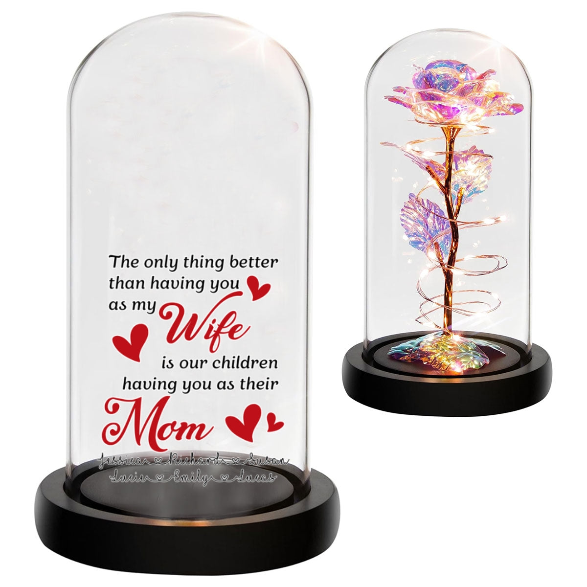 Having You As My Wife - Personalized Custom Sparkly Rose