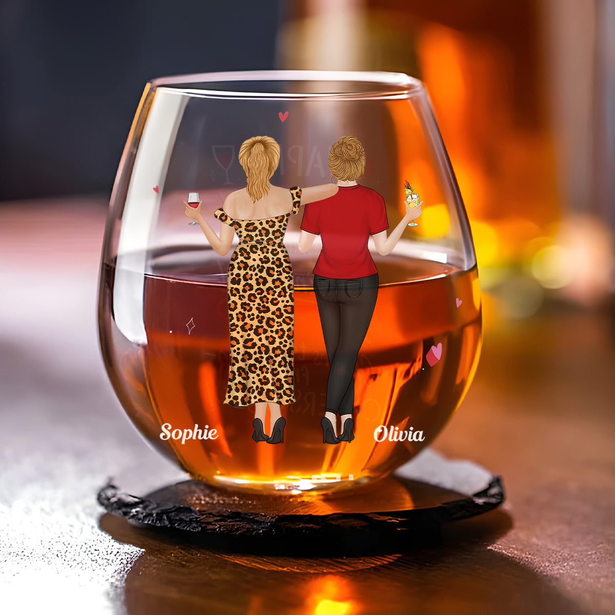 Cheers To Friendship - Personalized Custom Wine Glass