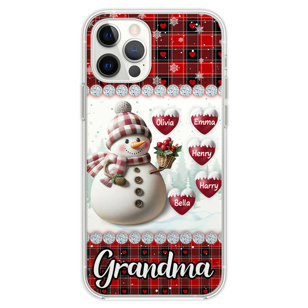Happy Christmas Snowman Grandma - Personalized Custom Phone Case