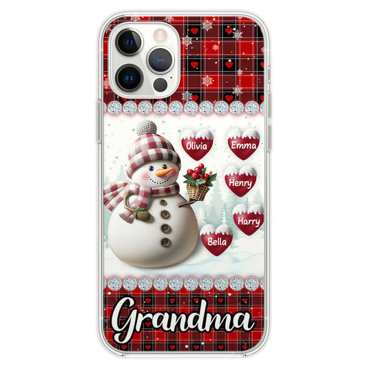 Happy Christmas Snowman Grandma - Personalized Custom Phone Case