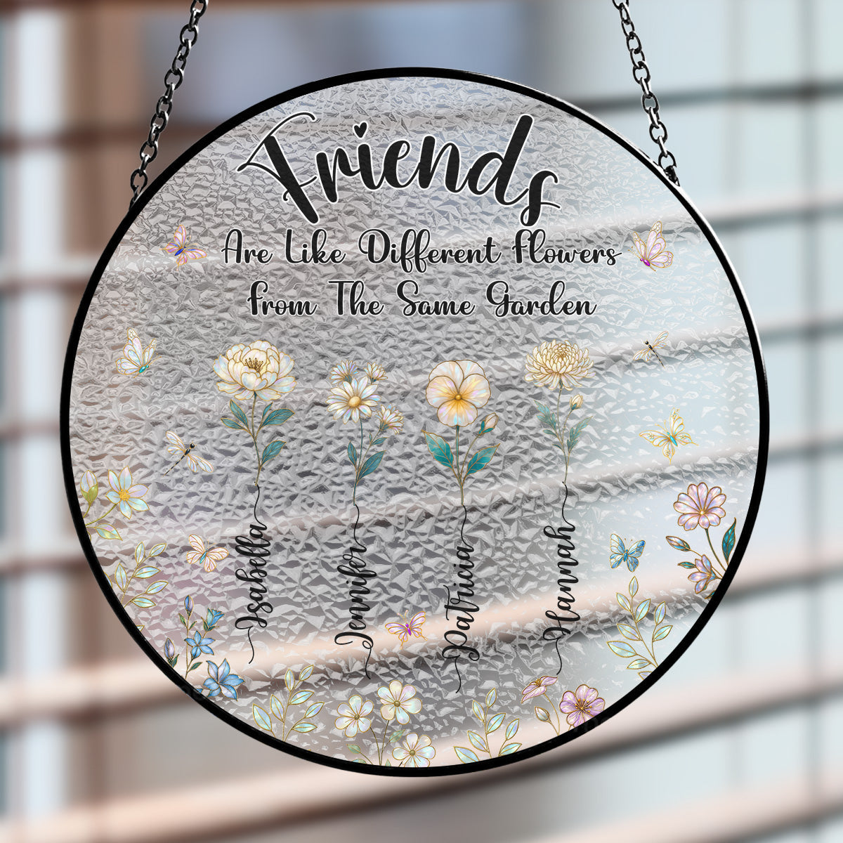 The Garden Of Besties - Personalized Custom Window Hanging Suncatcher