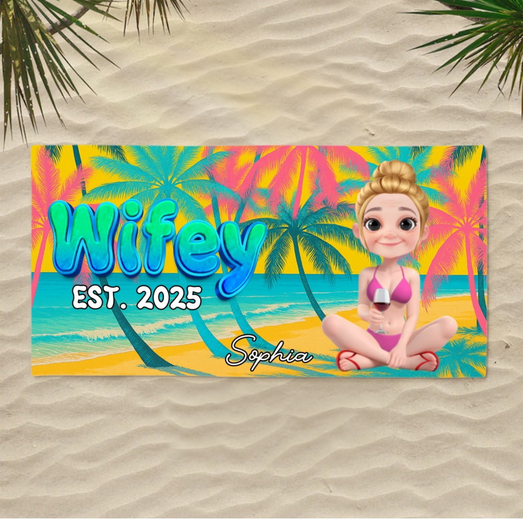 Mr and Mrs Honeymoon - Personalized Custom Beach Towel