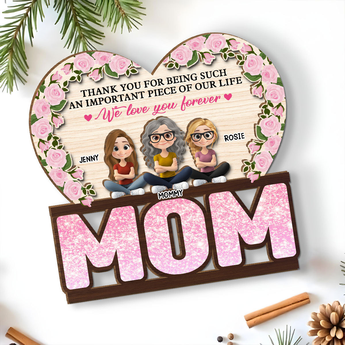 Thank You For Being Such An Important Piece Of My Life - Personalized Custom 2-Layer Wood Plaque With Flat Base