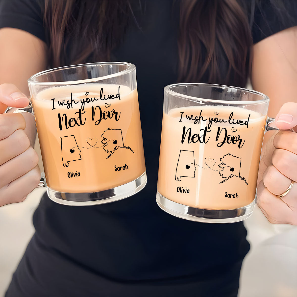 I Wish We Lived Closer - Personalized Custom Glass Mug