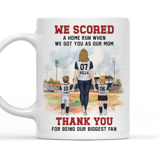We Scored A Home Run When We Got You - Personalized Custom Coffee Mug