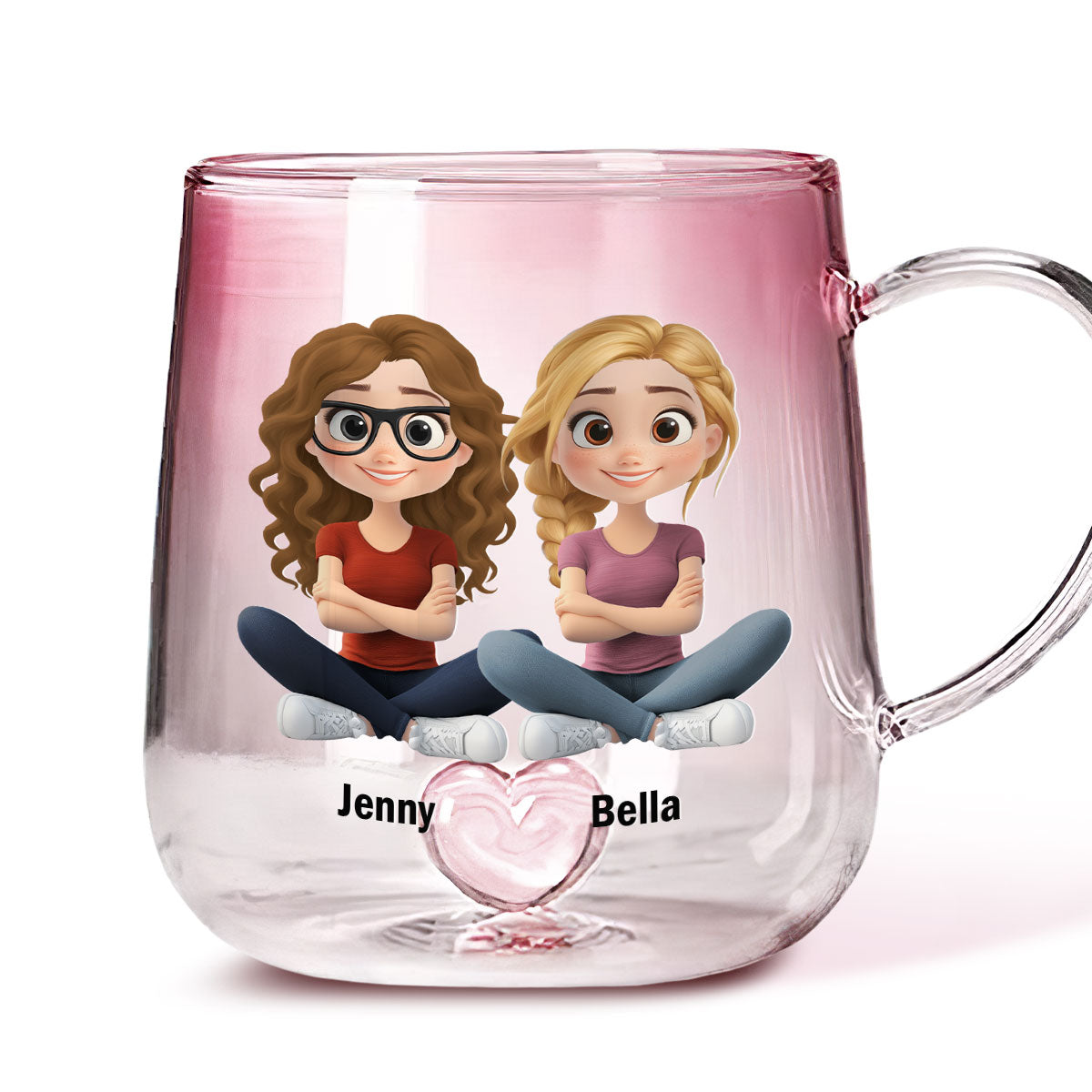 I Would Punch For You - Personalized Custom Pink Gradient Glass Mug
