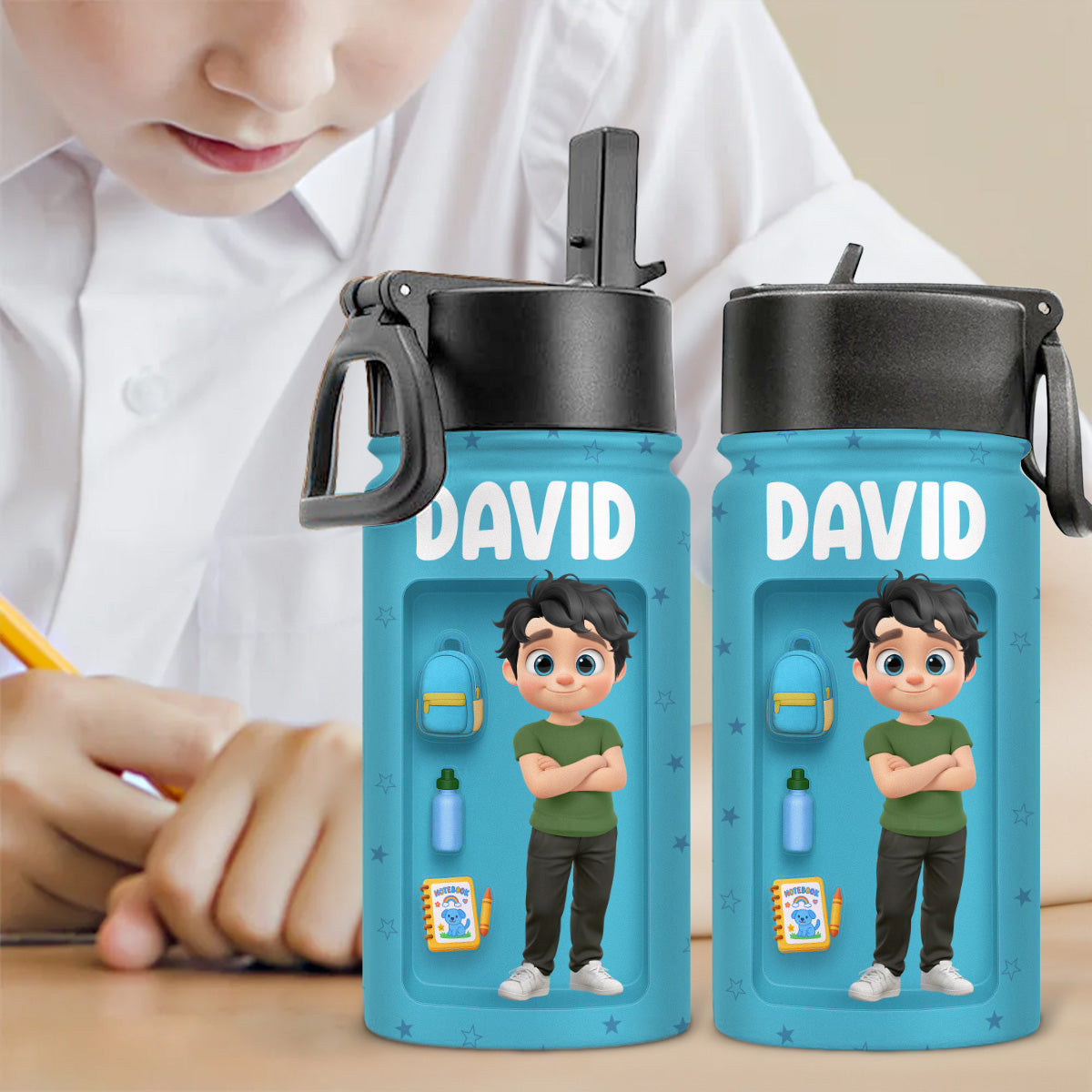 Kid Back To School - Personalized Custom Kids Water Bottle
