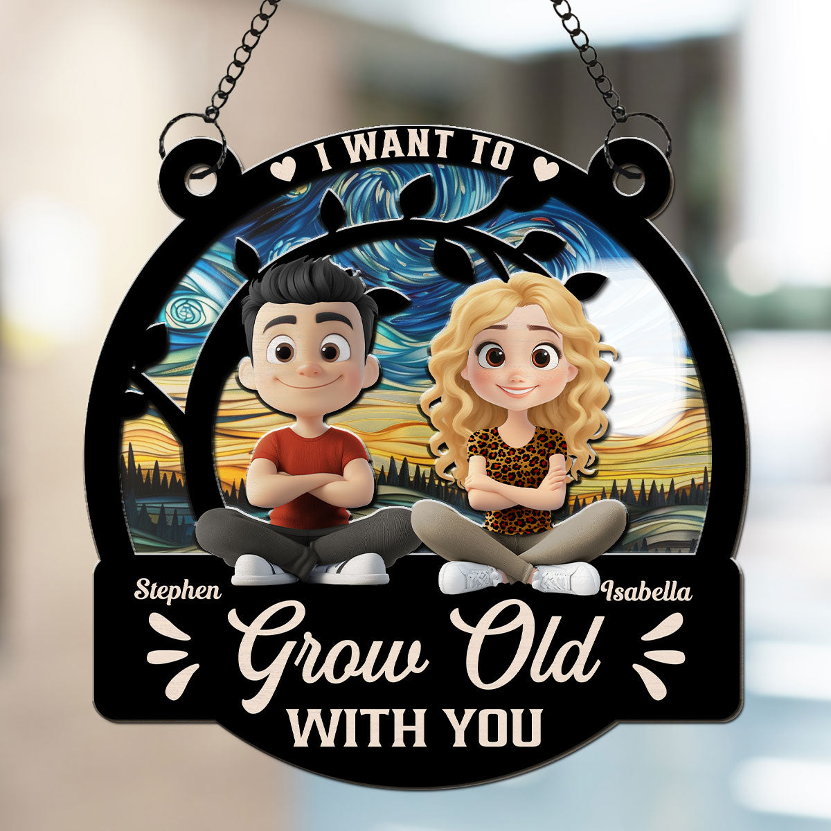 I Want To Grow Old With You - Personalized Custom Suncatcher