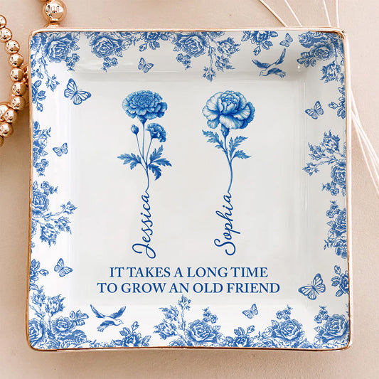 Old Friend Bloom - Personalized Custom Jewelry Dish