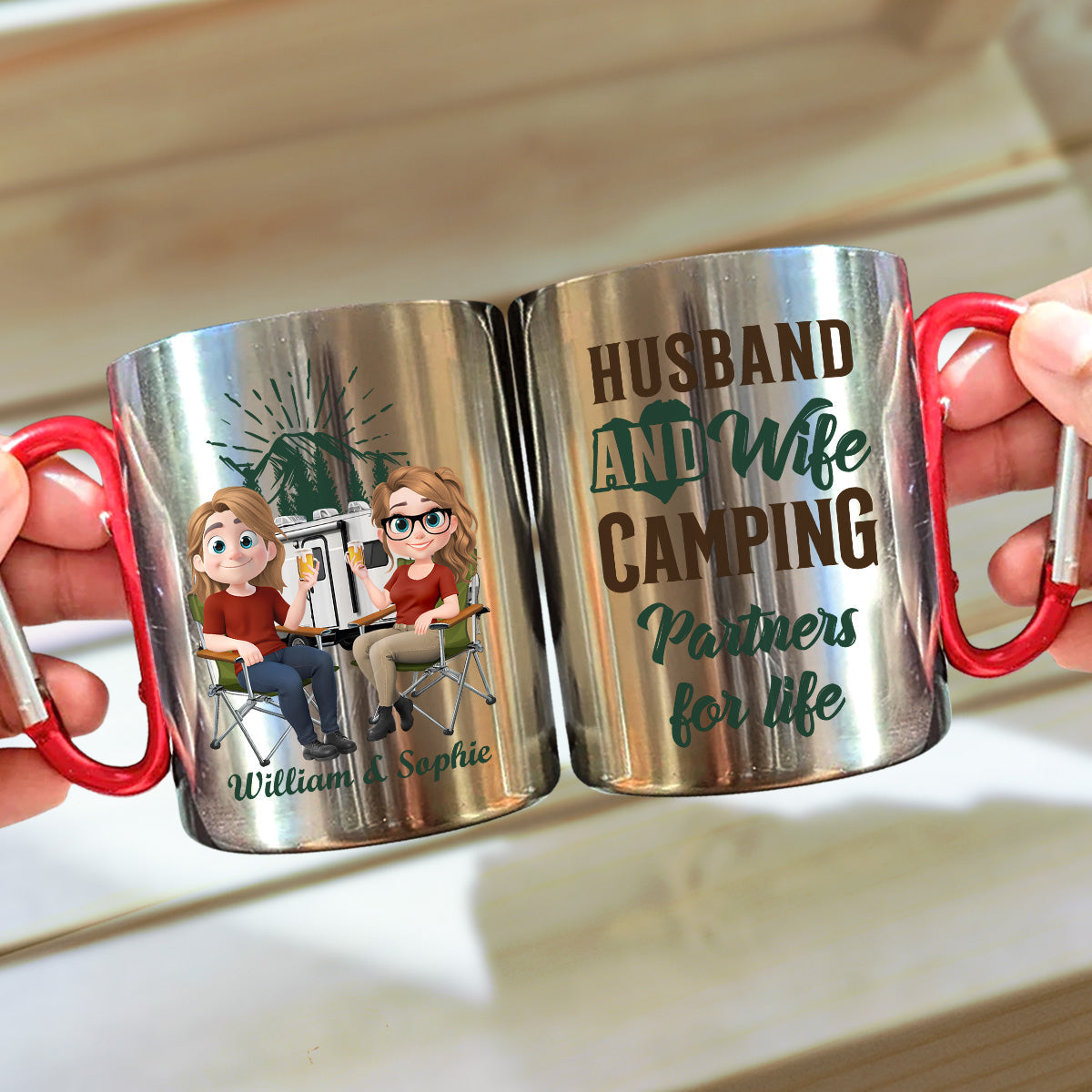 Husband And Wife - Personalized Custom Carabiner Mug