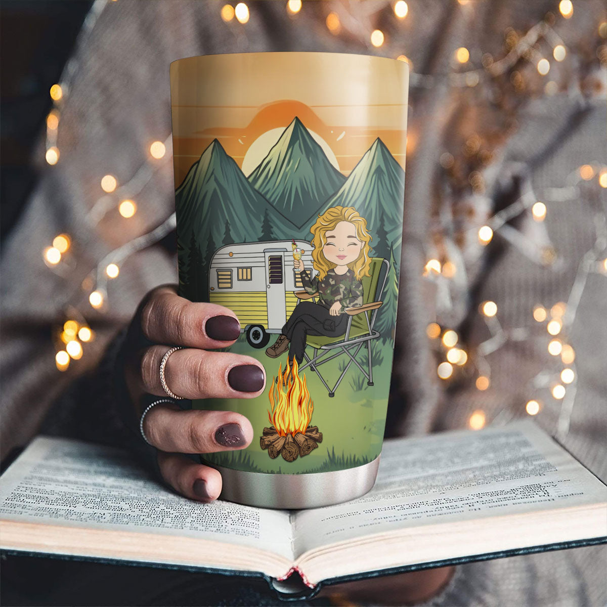 A Wise Woman Once Said And Went Camping - Personalized Custom Tumbler