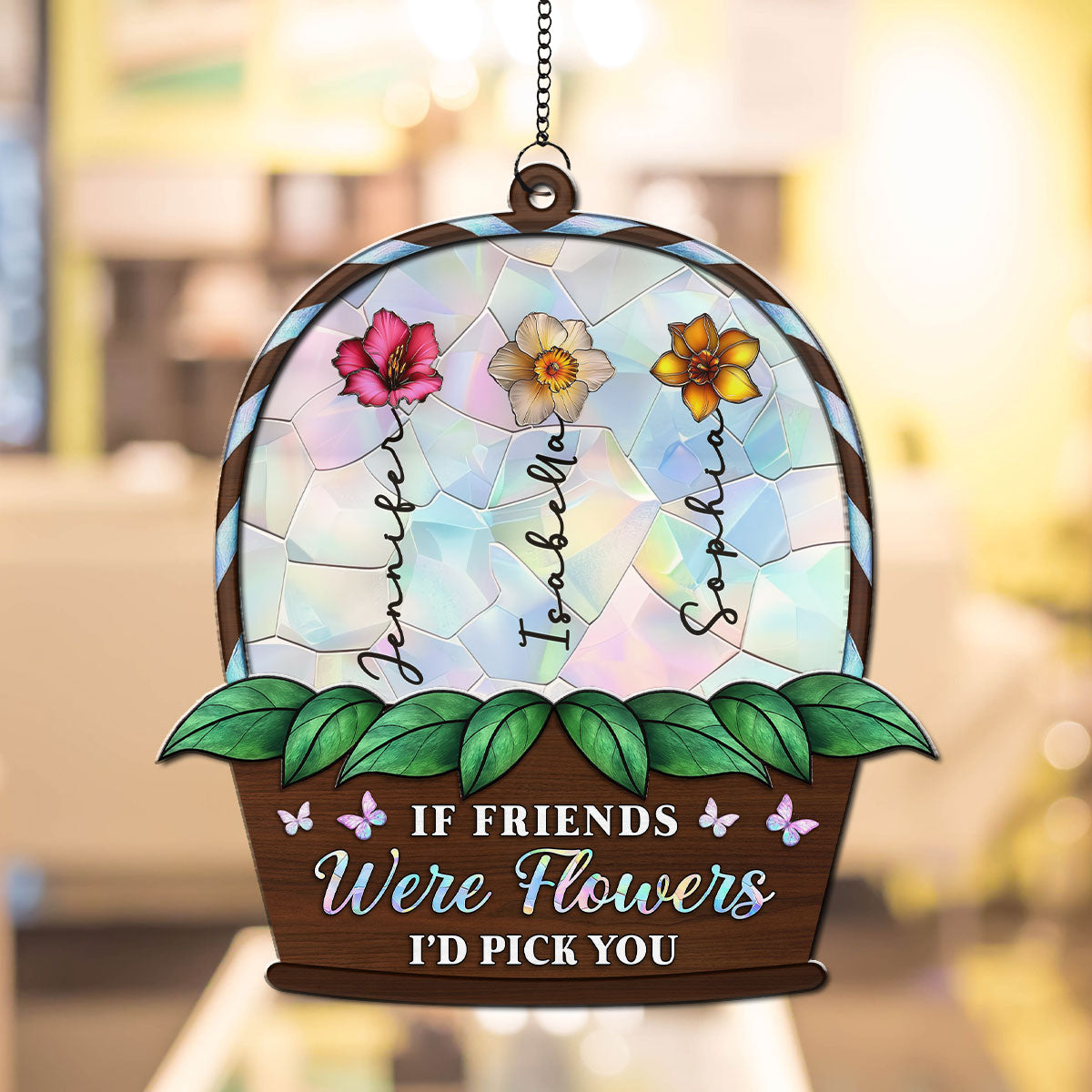 I'd Pick You Flower - Personalized Custom Suncatcher