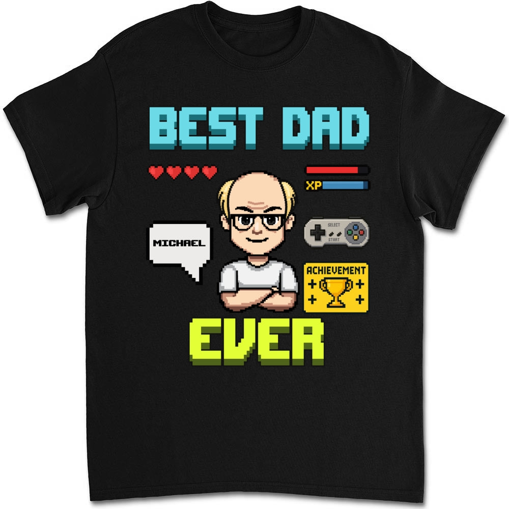 Gamer Dad Level Up - Personalized Custom Shirt