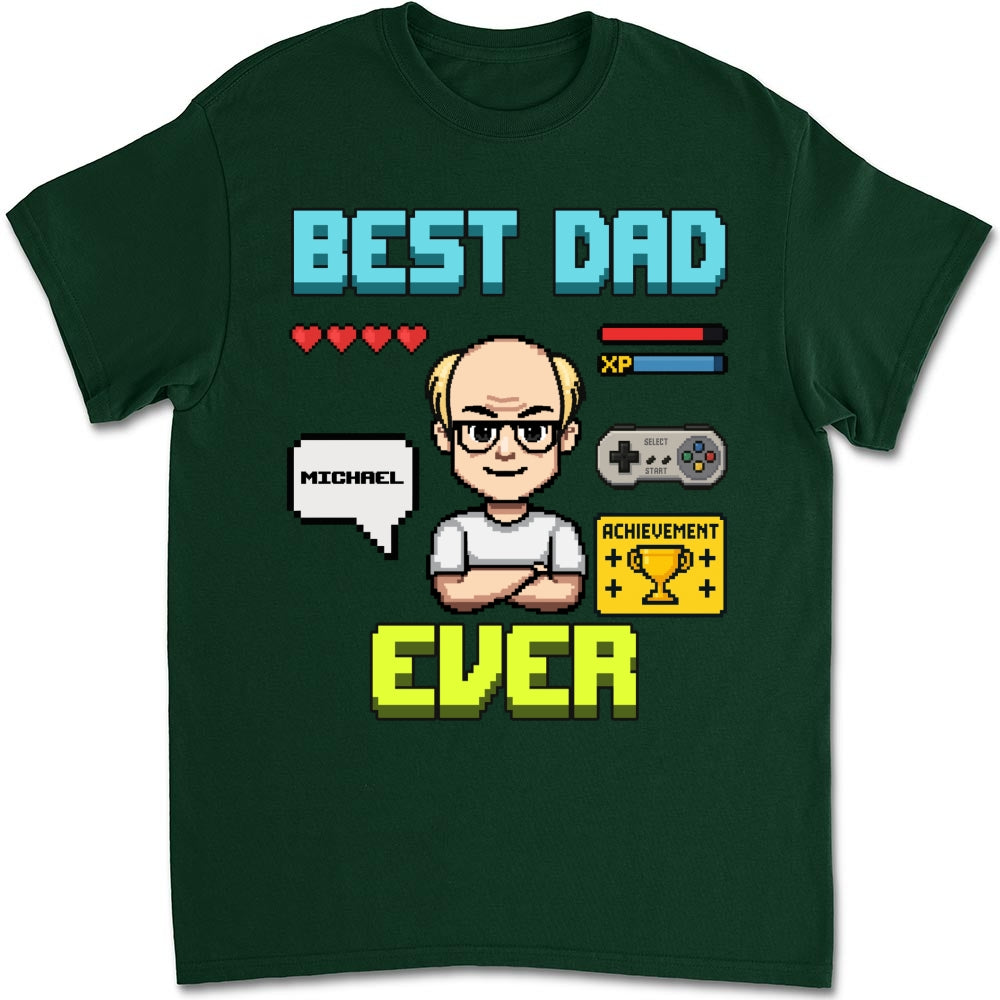 Gamer Dad Level Up - Personalized Custom Shirt