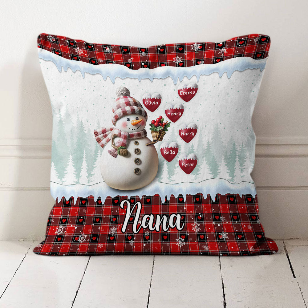Snowman Grandma - Personalized Custom Pillow