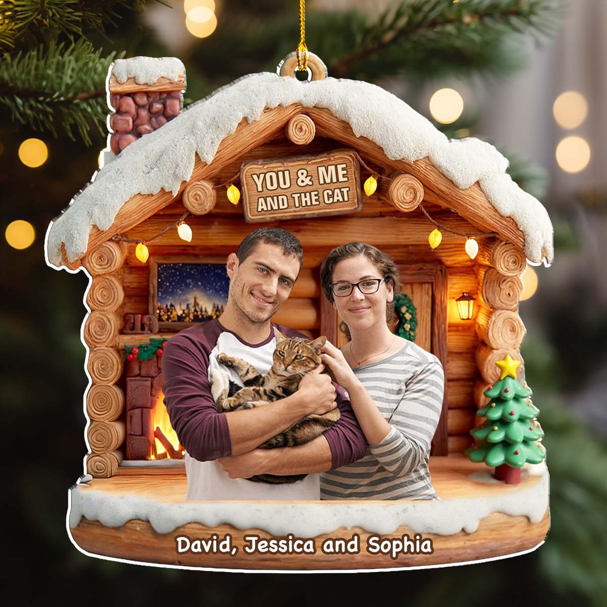 Have A Chat Photo - Personalized Custom 3D Effect Acrylic Ornament