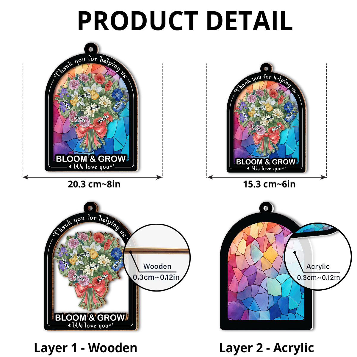 Love You A Bunch - Personalized Custom Suncatcher