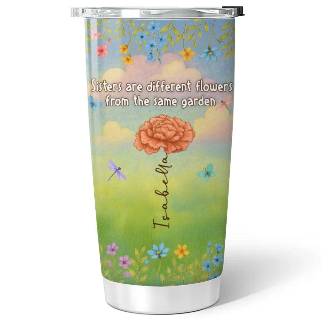 Sisters Grow Together In Beauty - Personalized Custom Tumbler