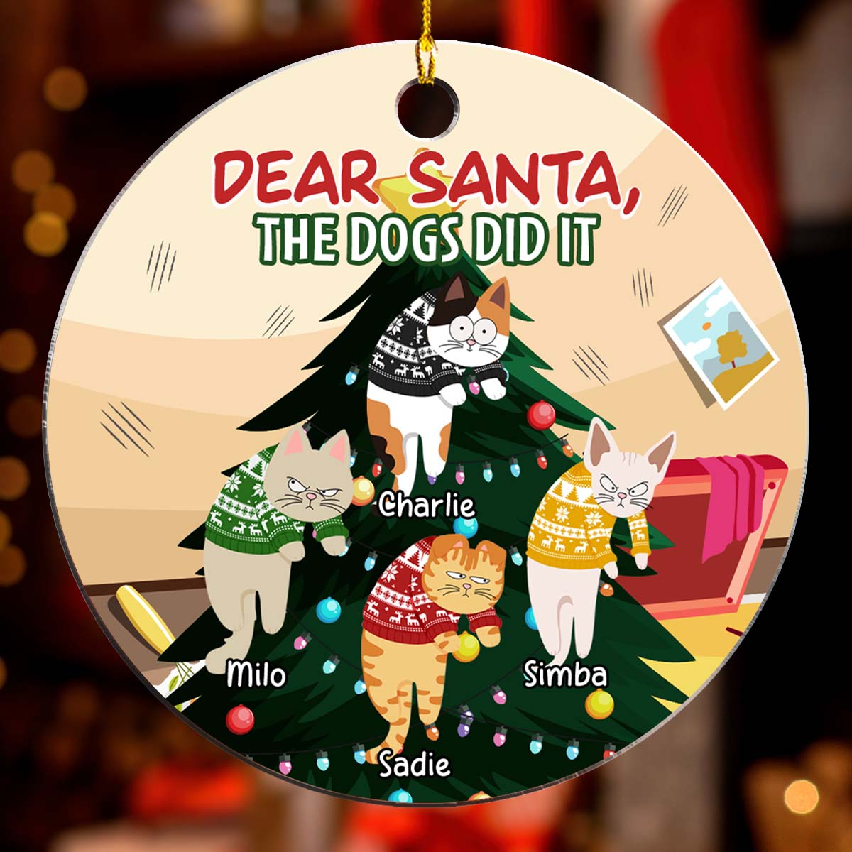Dear Santa The Dog Did It - Personalized Custom Acrylic Ornament